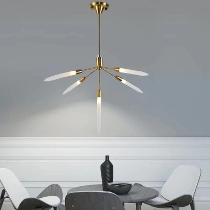 Minimalist floral design LED pendant chandelier - vue 6 sur 9