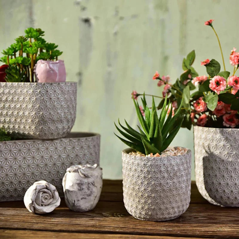 moule en silicone pour pot de fleurs en béton artisanat jardinage - vue 5 sur 7