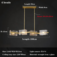 lustre moderne ondulation d'eau zhongdao luxe artistique verre