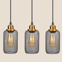 Minimalist vintage caged pendant light for bars and lofts