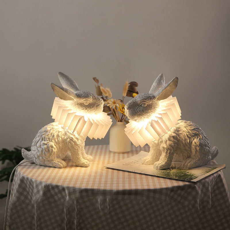 Lampe de table en forme de lapin pour chambre à coucher