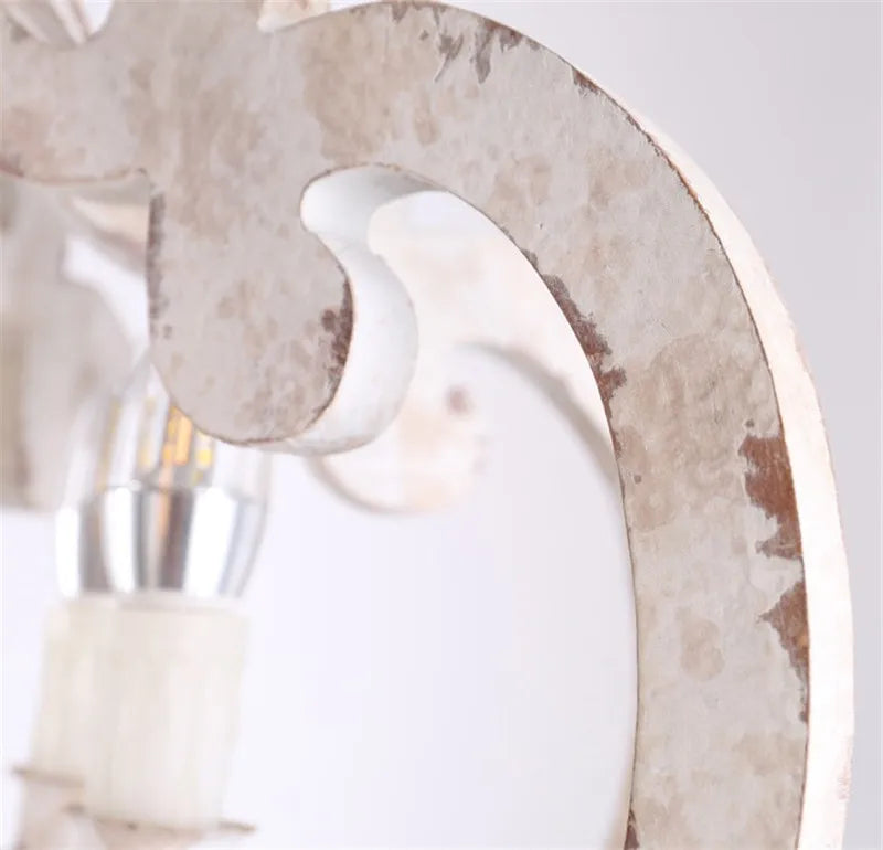lustre vintage rétro en bois pour café bar et loft - vue 6 sur 6