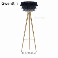 lampadaire créatif en fil de soie avec trépied nordique décoratif