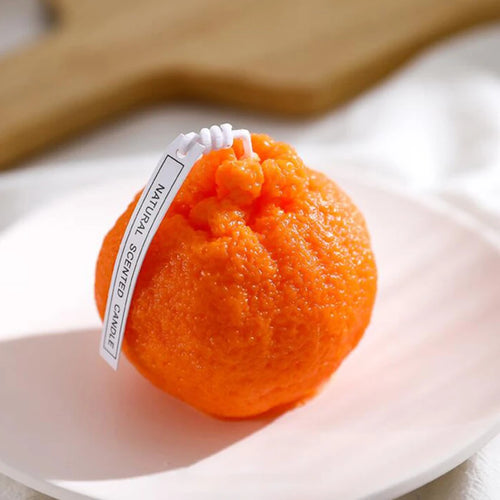 1Pc Soy Wax Candles Creative Orange Lemon Cheese Scented Candle, Home Table Dinner Decoration Aromatherapy Candle, Photo Props - vue 10 sur 10