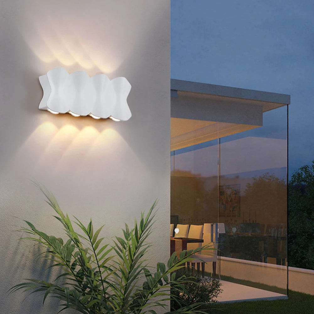 applique murale led moderne extérieure étanche en aluminium nordique - vue 7 sur 12