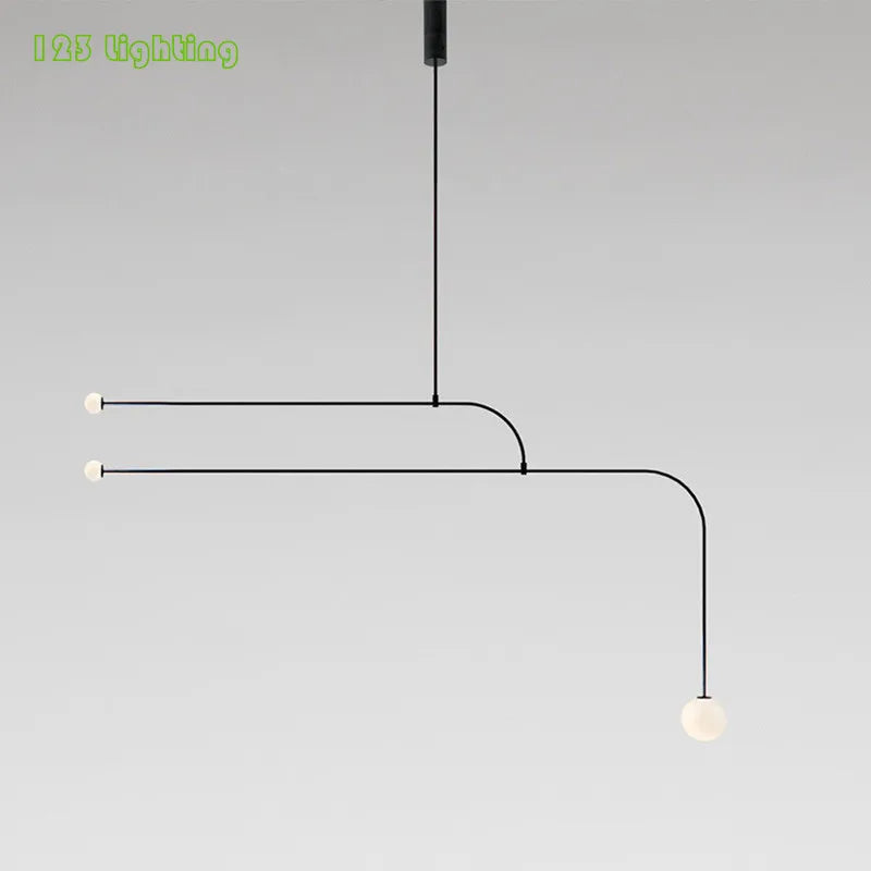 suspension moderne en métal noir pour intérieur contemporain - vue 4 sur 14