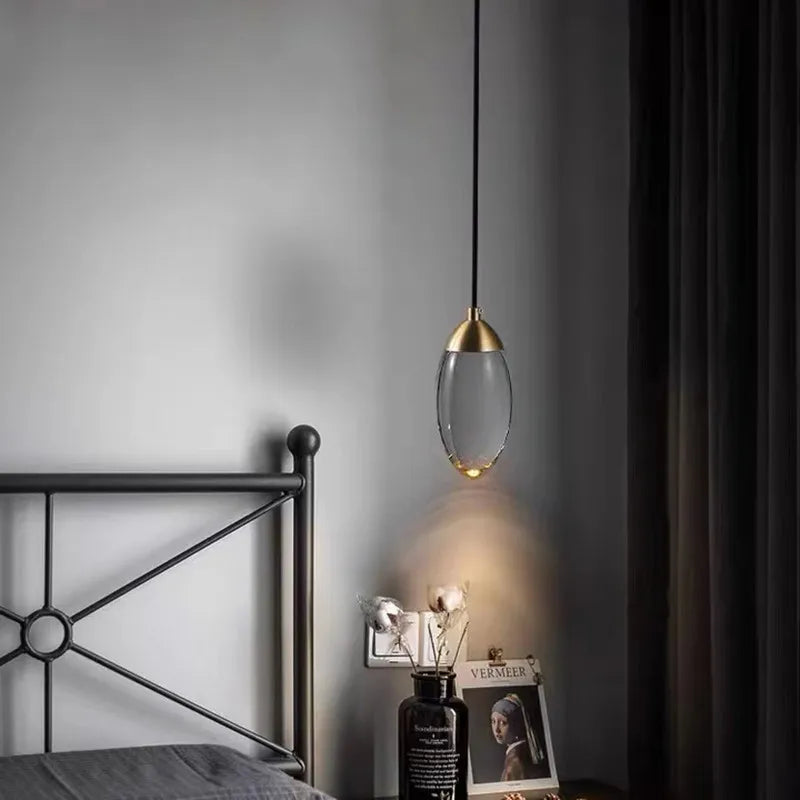 suspension moderne en laiton cristal design nordique pour intérieur élégant - vue 6 sur 7