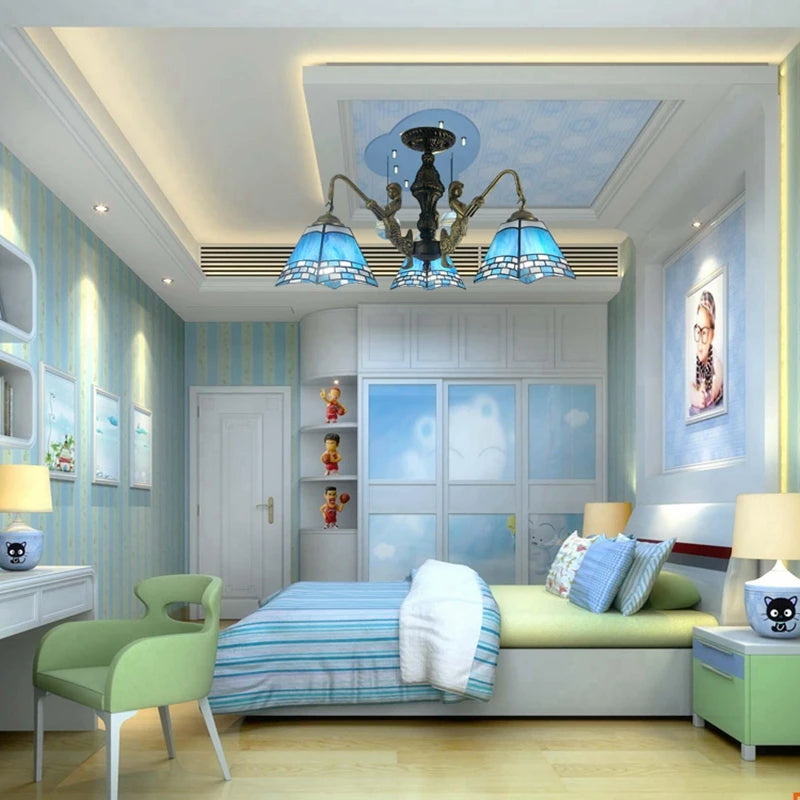 lustre méditerranéen tiffany sirène pour intérieur créatif - vue 3 sur 17