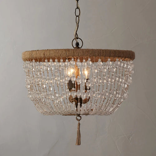 suspension vintage en cristal style industriel pour intérieur élégant