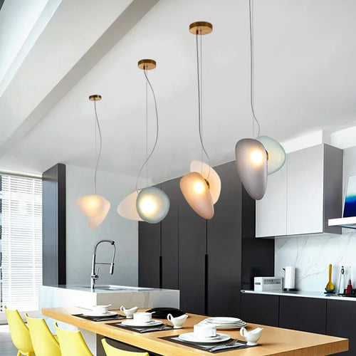 Nordic glass pendant light for minimalist restaurants