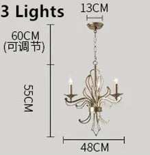 Vintage metal and crystal chandelier for interior decoration