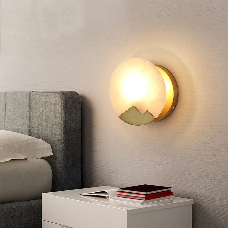 applique murale led design nordique moderne en marbre créatif décoratif