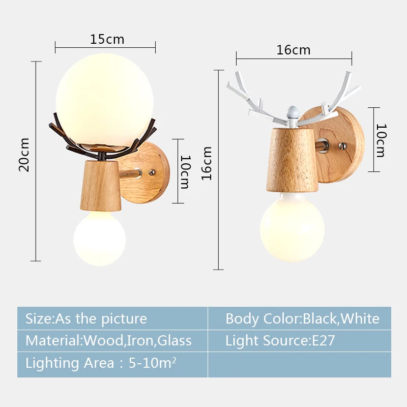 applique murale led en bois style industriel pour hôtel - vue 7 sur 12