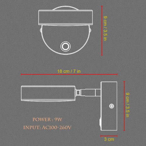 Applique murale intérieur pour la maison tactile gradation - vue 5 sur 9