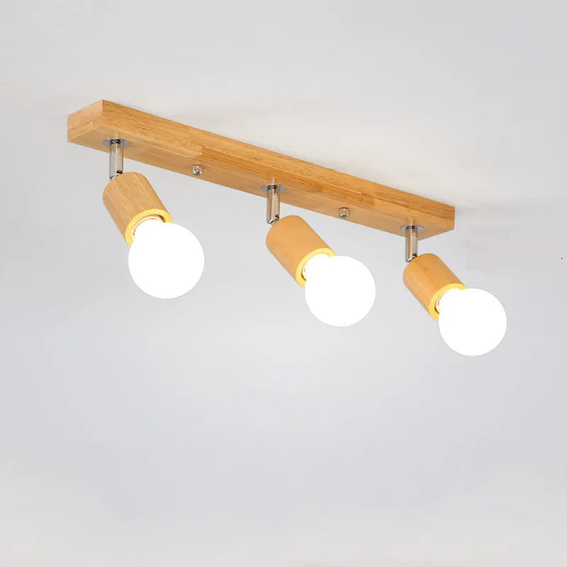 plafonnier moderne à leds en bois nordique pour intérieur