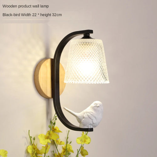 Applique murale led nordique avec appliques d'oiseaux