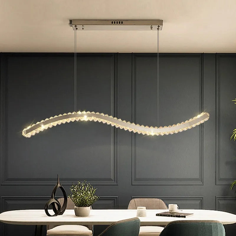 lampe de luxe nordique à bande longue pour restaurant bar - vue 2 sur 9