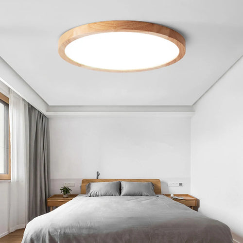 plafonnier led en bois véritable pour éclairage intérieur - vue 5 sur 14