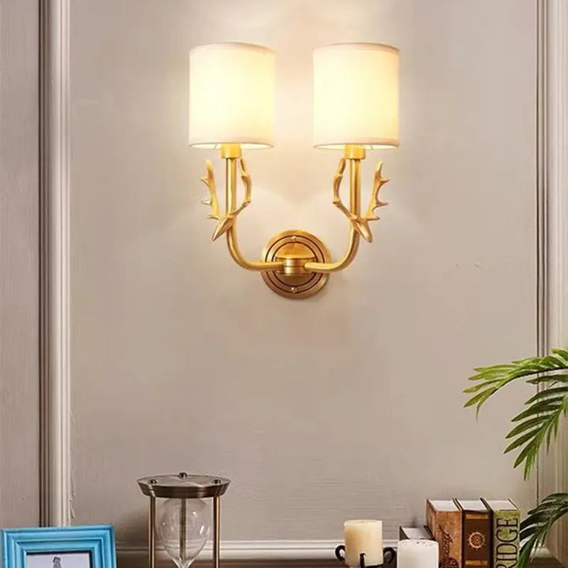 applique murale en laiton tête de cerf décoration nordique américaine - vue 4 sur 8