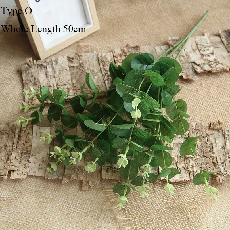 branche d'arbre d'eucalyptus feuilles rondes décoration rétro en faux feuillage - vue 8 sur 10