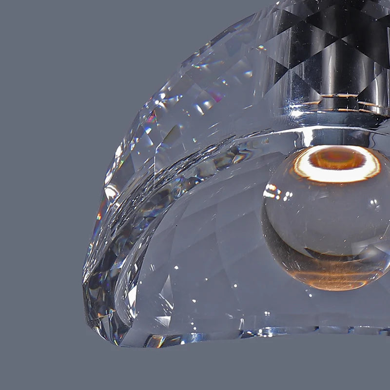 lustre en cristal moderne avec éclairage led décoratif intérieur - vue 6 sur 8