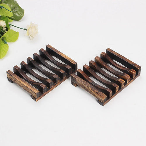 porte-savon en bambou naturel pour salle de bain et douche - vue 3 sur 6