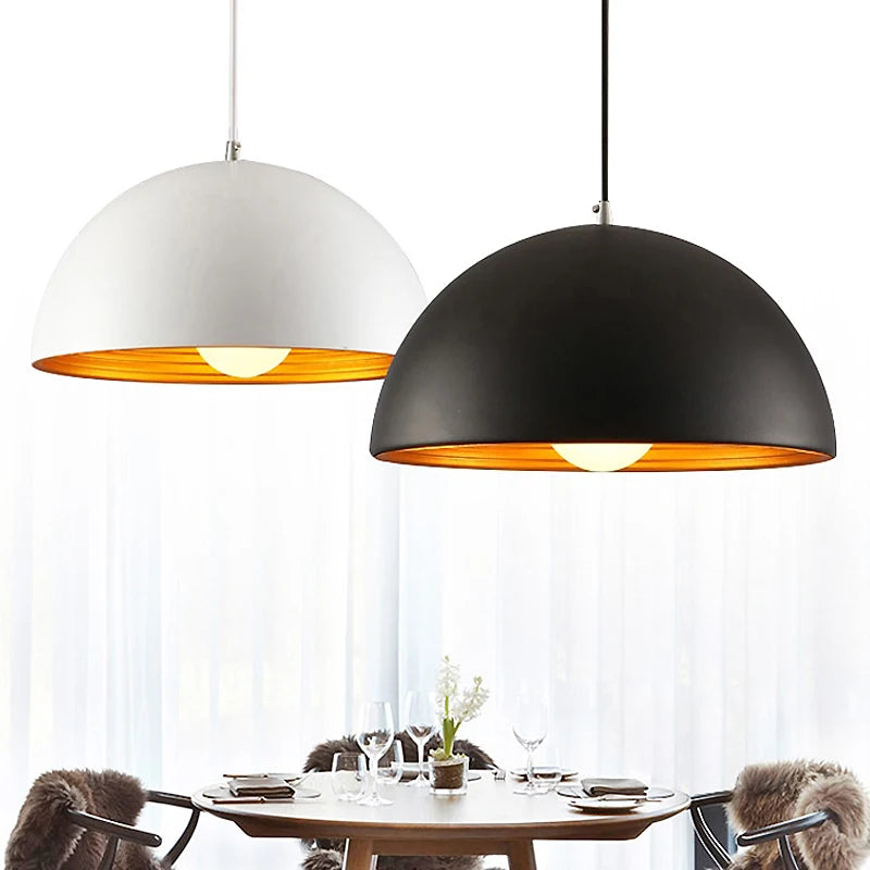 Suspension moderne demi-boule double couche