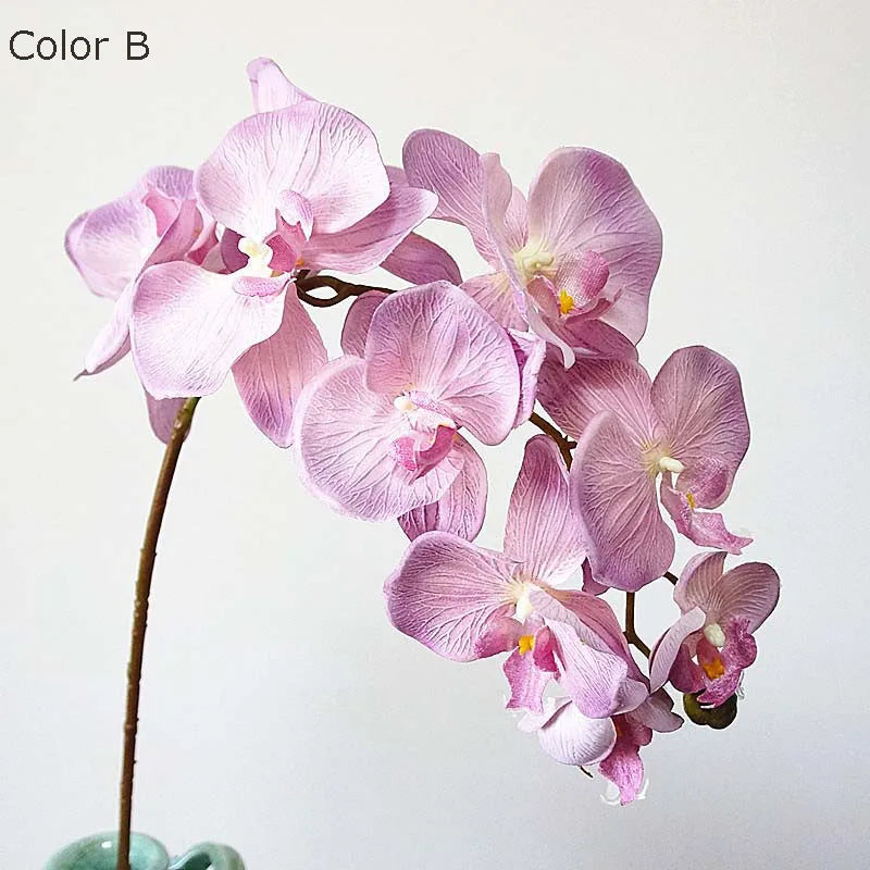 10 têtes d'orchidées artificielles rétro pour décorations élégantes - vue 17 sur 17