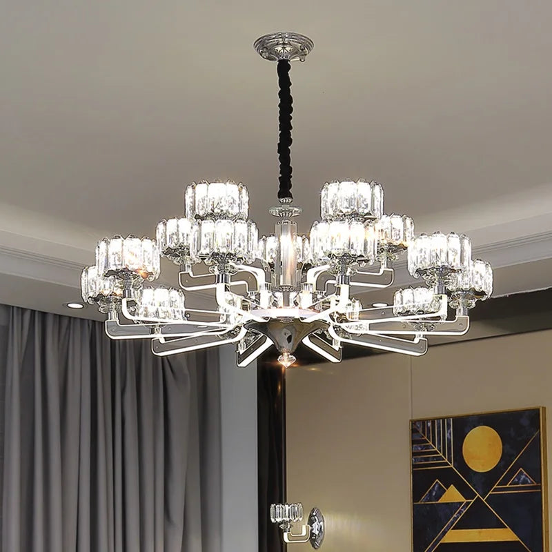 lustre en cristal moderne luxe pour décoration intérieure élégante - vue 6 sur 14