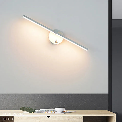 Applique murale d'intérieur LED nordiques 8W blanc/noir appliques murales pour la maison chambre chevet miroir avant avec applique murale Swith AC110V/220V - vue 2 sur 12