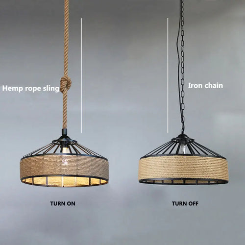 Corde de fer industrie américaine Loft lustre créatif phare Restaurant Bar café lumière salle à manger suspension lampe DropLight