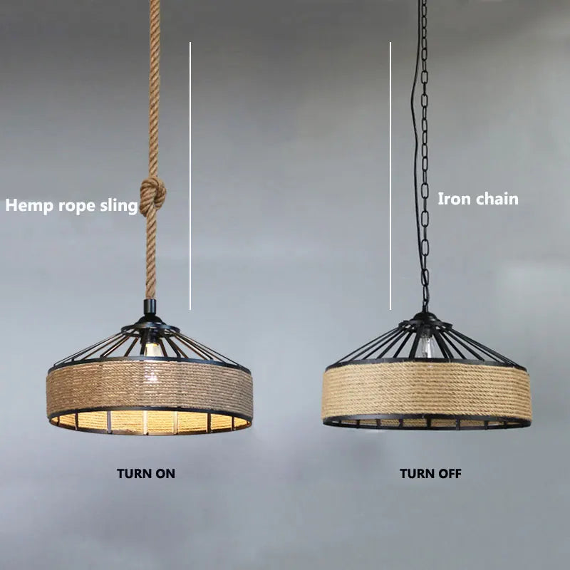 Corde de fer industrie américaine Loft lustre créatif phare Restaurant Bar café lumière salle à manger suspension lampe DropLight - vue 7 sur 10