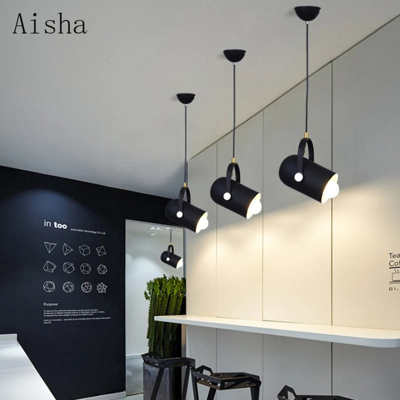 Nordic minimalist pendant light with adjustable angle - vue 6 sur 12