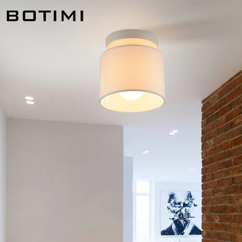 botimi tissu led plafonnier montage intérieur e27 cuisine - vue 5 sur 7