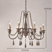 lustre rétro en bois massif pour décoration intérieure élégante