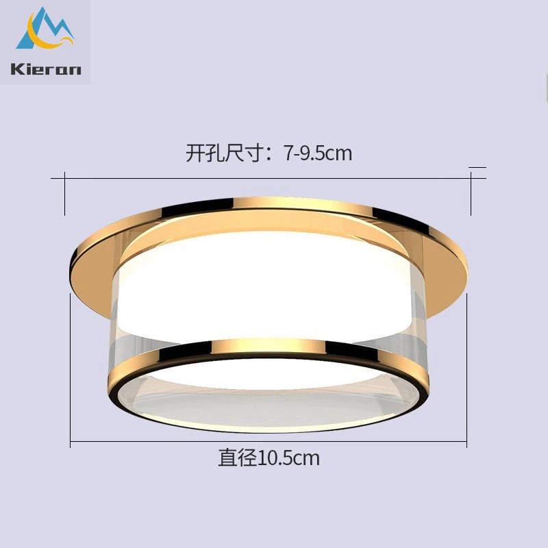 plafonnier led intégré avec spot en cristal pour décoration d'intérieur - vue 7 sur 9