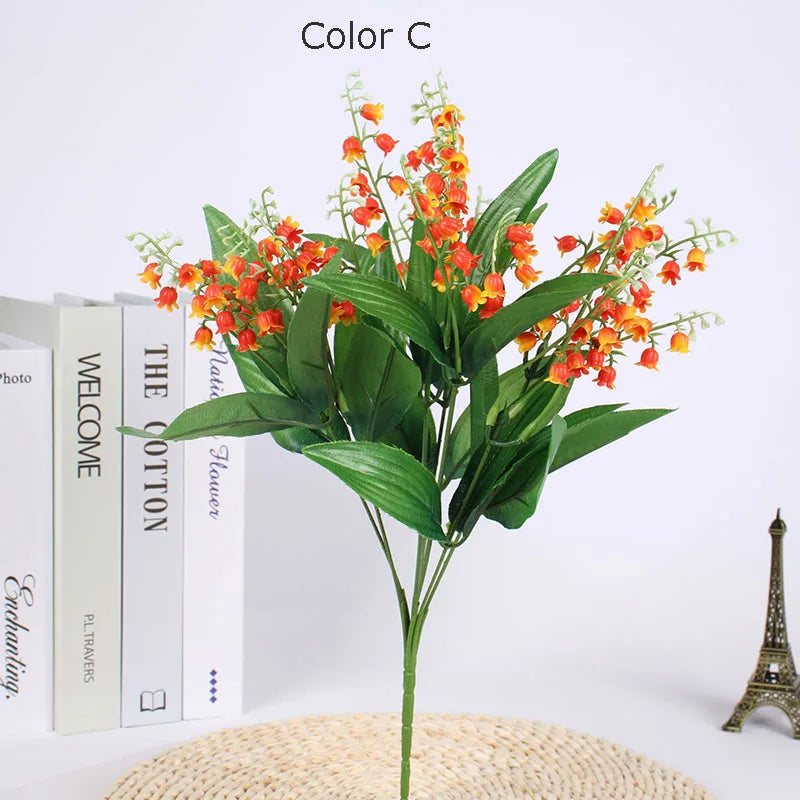 fleurs artificielles muguet bouquet de mariage décoration fête en plastique - vue 4 sur 5