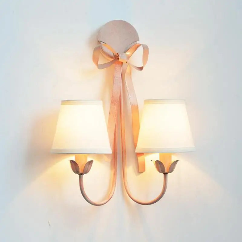 lustre led style européen avec ruban et arc décoratif - vue 4 sur 14