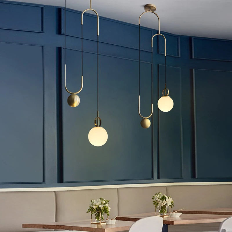 suspension moderne en verre design créatif ajustable pour divers espaces - vue 5 sur 7