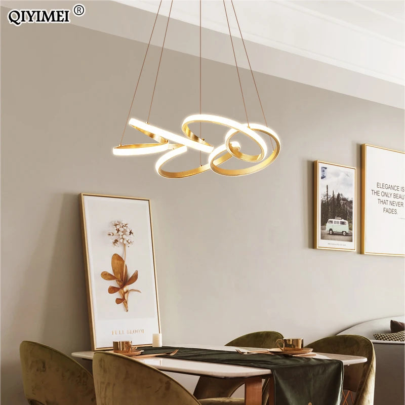 suspension plaqué or avec lumière led pour éclairage intérieur - vue 7 sur 8