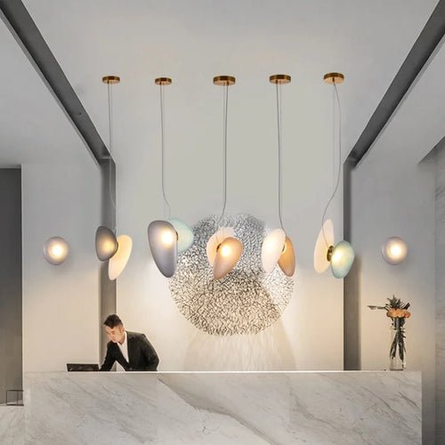 Nordic glass pendant light for minimalist restaurants - vue 6 sur 30