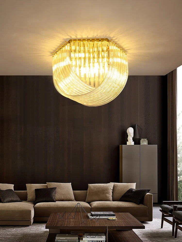 lustre suspendu design en chrome et argent pour éclairage moderne - vue 7 sur 15