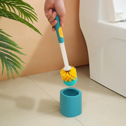 brosse de toilette à long manche avec détergent et accessoire mural - vue 3 sur 9