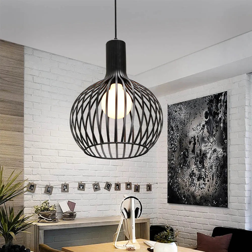 suspension rétro moderne en métal pour intérieur lumineux - vue 2 sur 7