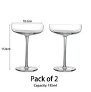 Lot de 2 verres coupe cristal 185 ml