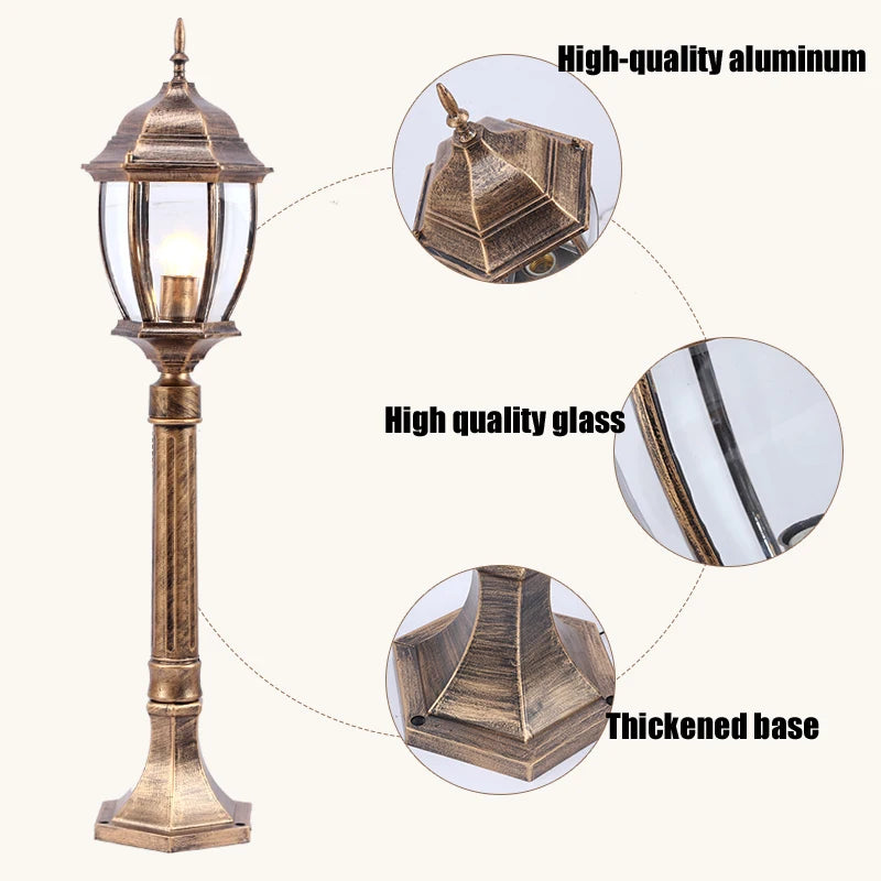 lampe de jardin rétro européenne étanche pour extérieur - vue 9 sur 8