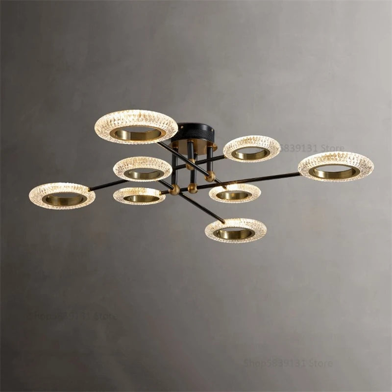 plafonnier led en cuivre avec abat-jour pmma haute transmission - vue 2 sur 8