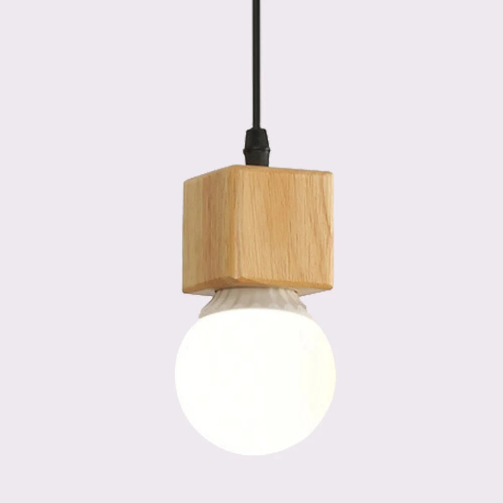 suspension Mengjay Vintage industriel rustique en bois - vue 5 sur 10