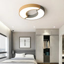 Nordic minimalist round wooden LED ceiling light