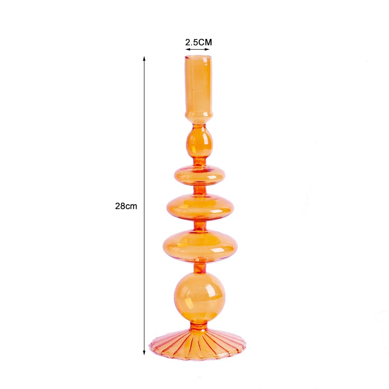 Nordic Glass candle holders, romantic Dinner home decoration, candlestick for birthday wedding, candle holder portavelas decor